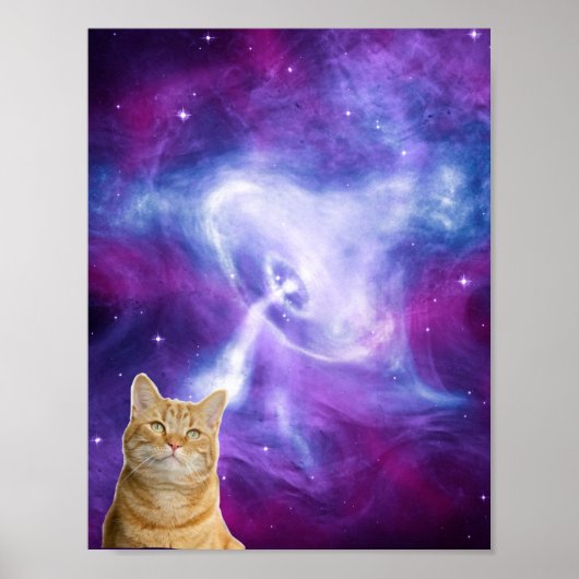 Cosmic galaxy space cat poster (Voorkant)