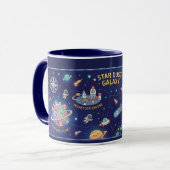 Cosmic Galaxy Star Dust Map Kids Adventure Mug (Devant gauche)