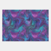 Cosmic Galaxy | Turquoise Blue Paars Nebula Inpakpapier Vel (Voorkant 3)