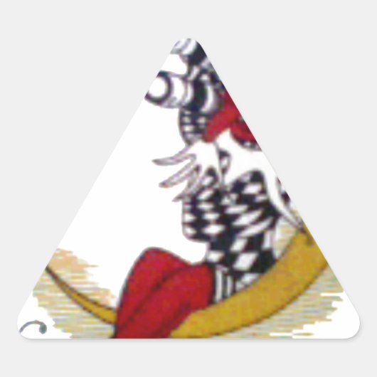 Cosmic Gaze: Elf op de maan avontuur Driehoek Sticker (Voorkant)