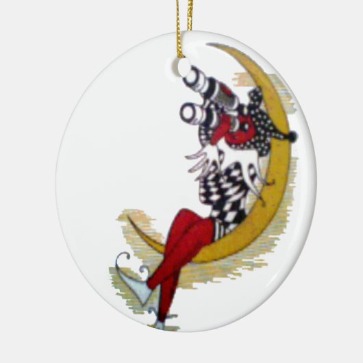 Cosmic Gaze: Elf op de maan avontuur Keramisch Ornament (Links)