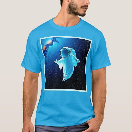 Cosmic Ghost in Space Design T-shirt (Voorkant)