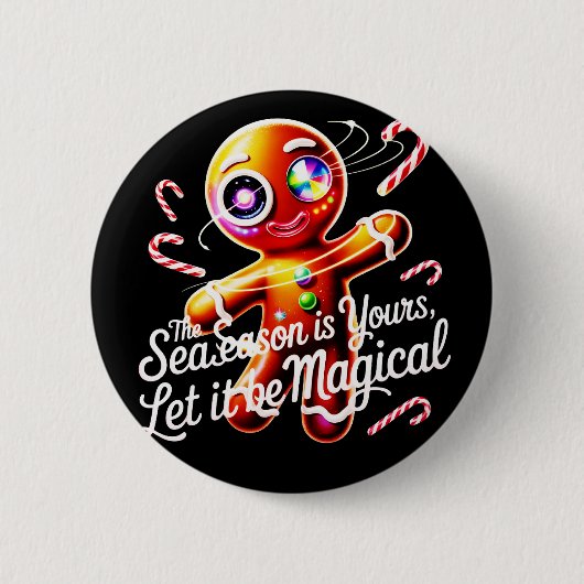 Cosmic Gingerbread Pin Buttons Set Magical Holiday (Voorkant)