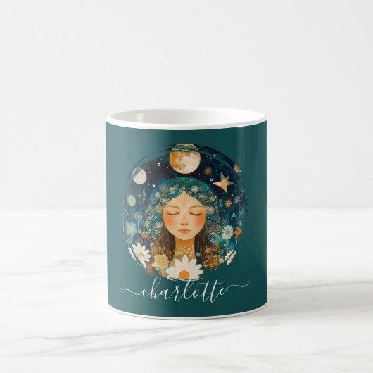 Cosmic Girl Boho Maan & Madelief Illustratie Op Ma Koffiemok (Center)
