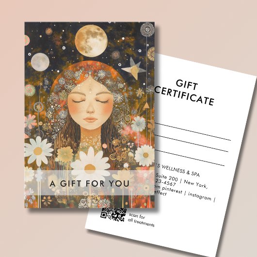 Cosmic Girl Boho Moon QR-code cadeaubon