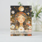 Cosmic Girl Boho Moon QR-code cadeaubon (Staand voorkant)