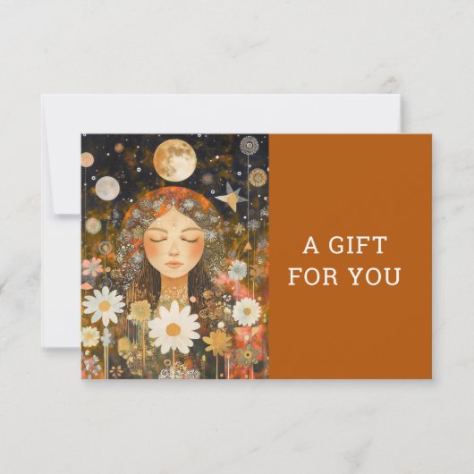 Cosmic Girl Boho Moon QR-code cadeaubon (Voorkant)