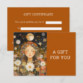 Cosmic Girl Boho Moon QR-code cadeaubon (Voorkant / Achterkant)