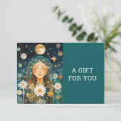 Cosmic Girl Boho Moon QR-code cadeaubon (Staand voorkant)