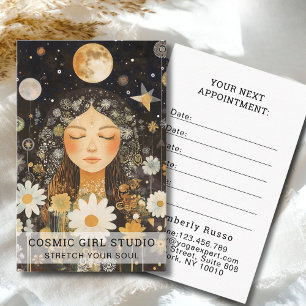 Cosmic Girl Boho Moon Salon Afspraakkaart Afsprakenkaartje
