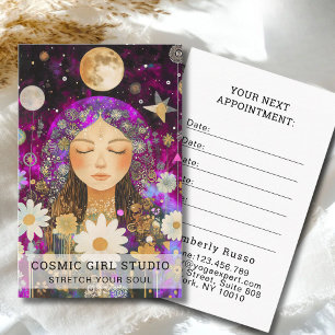 Cosmic Girl Boho Moon Salon Afspraakkaart Afsprakenkaartje