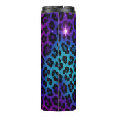 Cosmic Glitter Leopard Print Ombre Thermosbeker (Achterkant)