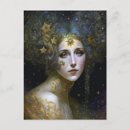 Cosmic Goddess Fantasy Art Briefkaart (Voorkant)