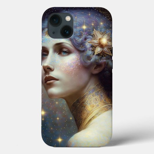 Cosmic Goddess Fantasy Art Hoesje-Mate iPhone Case (Achterkant)