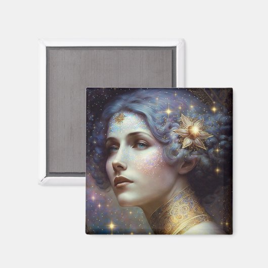 Cosmic Goddess Fantasy Art Magnet Magneet (Voorkant / Achterkant)