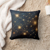 Cosmic Golden Star Network Kussen (Deken)