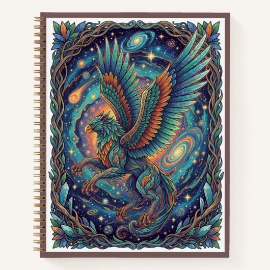 Cosmic Griffin Guardian Zentangle Mythical Journal (Devant)
