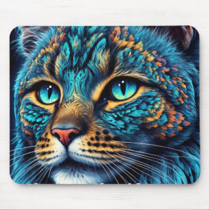 Cosmic Guardian Cat – Neon Galaxy Mandala Muismat