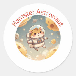 Cosmic Hamster Explorer - Grappig Ruimteavontuur Ronde Sticker