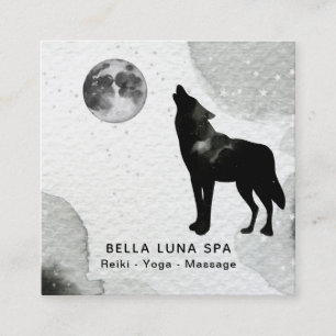 *~* Cosmic Howling Wolf Stars Shaman Moon Vierkante Visitekaartje