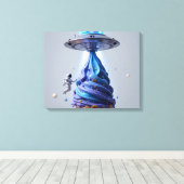 Cosmic Ice Cream Abduction Canvas Afdruk (Insitu (Houten vloer))