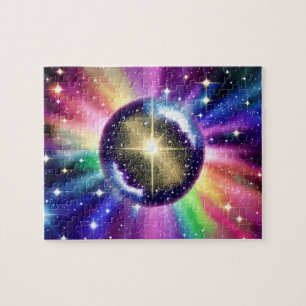 Cosmic Indigo Bursting van Sphere Rainbow Energy Legpuzzel