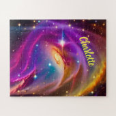 Cosmic Indigo Galaxy Paarse Dansende Space Univers Legpuzzel (Horizontaal)