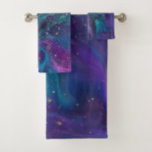 Cosmic Ink | Turquoise Blue Paars Galaxy Nebula Bad Handdoek (Insitu)