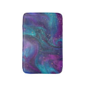 Cosmic Ink | Turquoise Blue Paars Galaxy Nebula Badmat (Voorkant Verticaal)