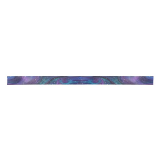 Cosmic Ink | Turquoise Blue Paars Galaxy Nebula Lint (Voorkant)