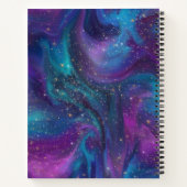 Cosmic Ink | Turquoise Blue Paars Galaxy Nebula Notitieboek (Achterkant)