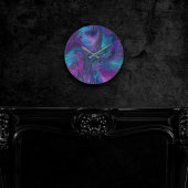 Cosmic Ink | Turquoise Blue Paars Galaxy Nebula Ronde Klok