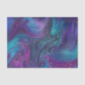 Cosmic Ink | Turquoise Blue Paars Galaxy Nebula Tissuepapier (Voorkant)