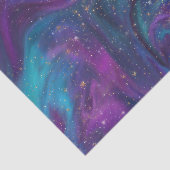 Cosmic Ink | Turquoise Blue Paars Galaxy Nebula Tissuepapier (Detail)