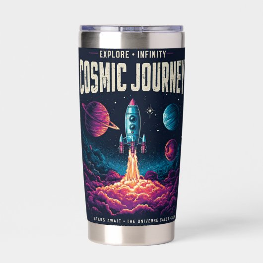Cosmic Journey Rocket Launch Explore tumbler water Geïsoleerde Drinkbeker (Achterkant)