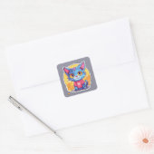 Cosmic Kat Vierkante Sticker (Envelop)