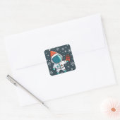 Cosmic Kerstmis Vierkante Sticker (Envelop)