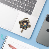 Cosmic Key Sticker:  ontwerp met een wervelende Sticker (Laptop met iPhone)