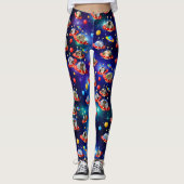 Cosmic Kittens in Alien Spaceship UFO Sci-fi Scene Leggings (Voorkant)