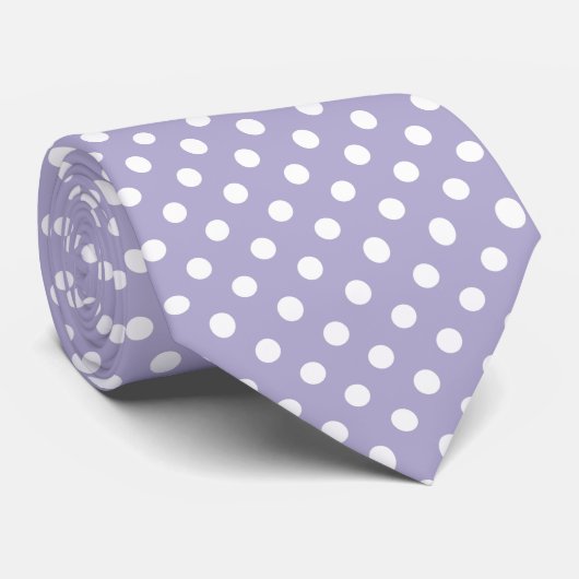 Cosmic lavender paarse polka dots stropdas (Opgerold)