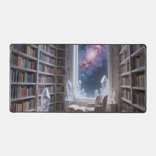 Cosmic Library Aesthetic Desk Mat - Dark Academia (Recto)