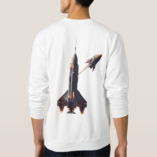 Cosmic Liftoff: Spaceship Launch T - shirts (Achterkant)