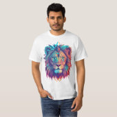 Cosmic Lion geometrisch T-shirt ontwerp (Voorkant volledig)