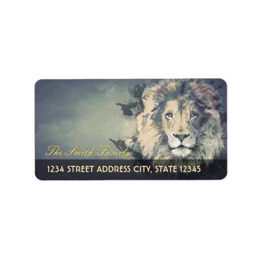 COSMIC LION KING | Aangepaste Adresetiketten Etiket (Voorkant)