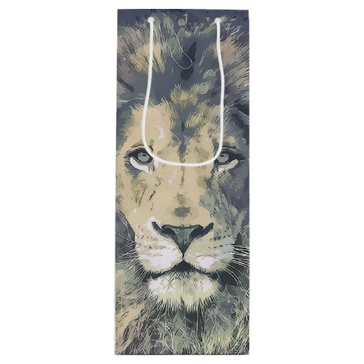 COSMIC LION KING | Aangepaste Gift Bag — Wijn Wijn Cadeautas (Voorkant)