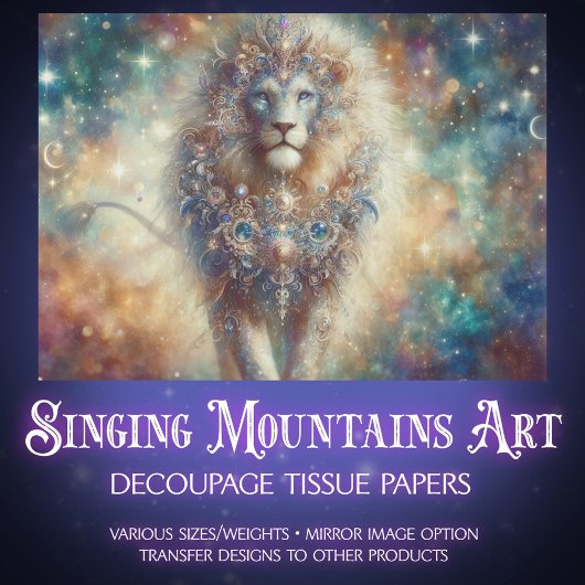 Cosmic Lion King Decoupage Tissuepapier