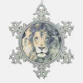 COSMIC LION KING | Pewter Snowflake Ornament (Voorkant)