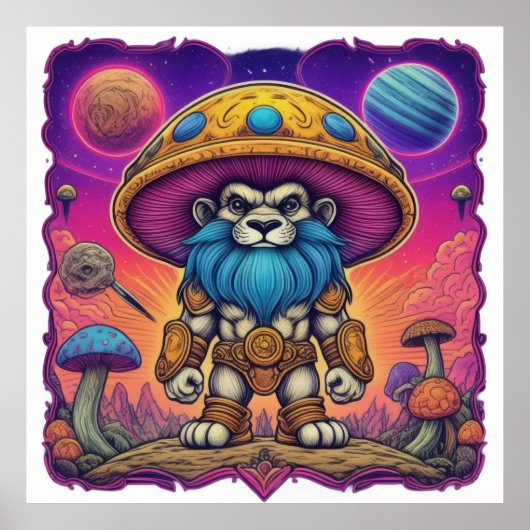 Cosmic Lion Warrior Poster (Voorkant)