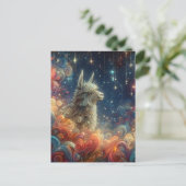 Cosmic Llama Briefkaart (Staand voorkant)
