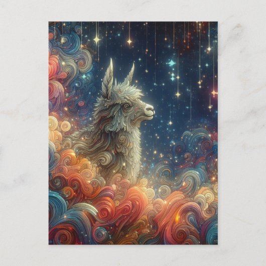 Cosmic Llama Briefkaart (Voorkant)